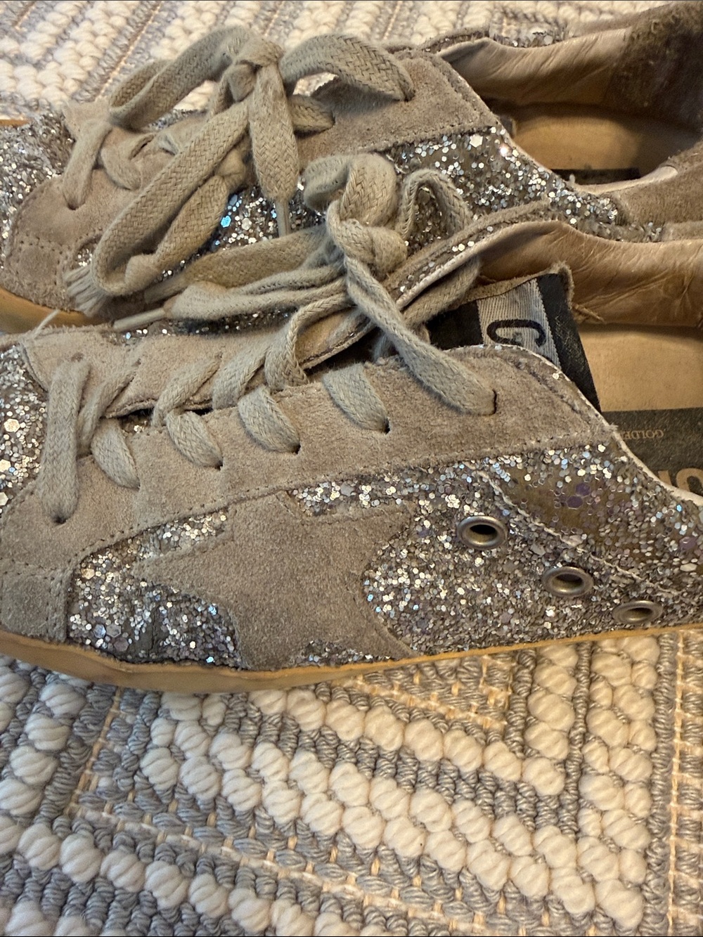 Golden Goose Silver Glitter Low-Top Sneakers - Picture 5 of 5